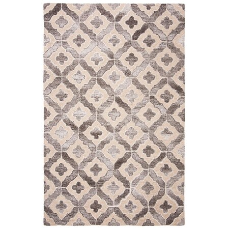 Safavieh 4 x 6 ft. Abstract 100 Percent Wool Pile Rectangle RugBeige & Grey ABT634B-4